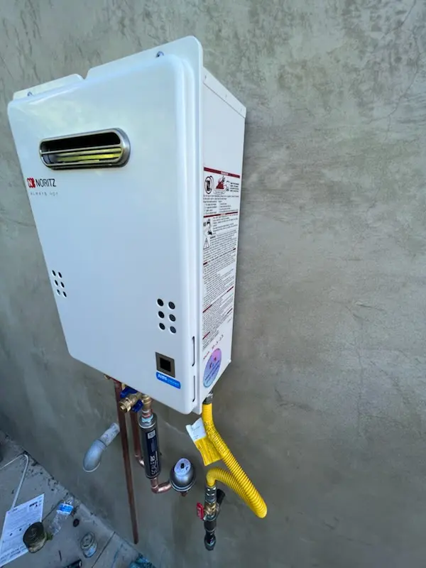 Tankless water heater installation for Farmbrook homes